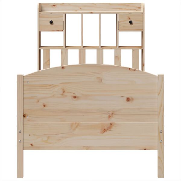vidaXL Bookcase Bed without Mattress 90x200cm Solid Wood Pine