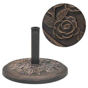 vidaXL Parasol Base | Bronze | Resin, Steel | Standard | Decorative Inlays