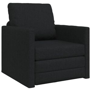 vidaXL Folding Sofa Bed Black 74 x 77 x 81 cm Fabric