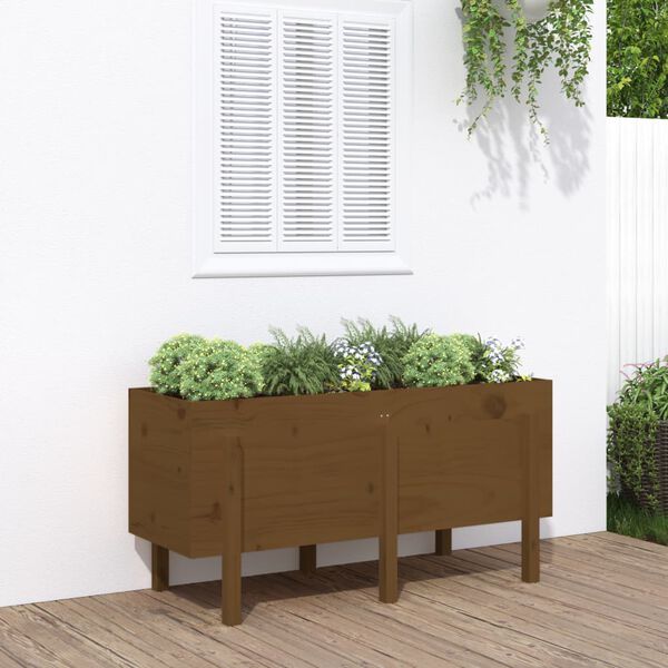 vidaXL Garden Raised Bed Honey Brown 121x50x57 cm Solid Wood Pine
