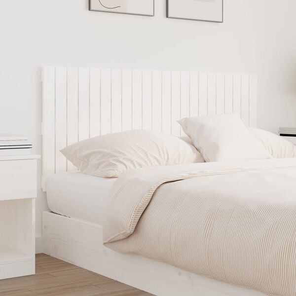 vidaXL Wall Headboard White 140x3x60 cm Solid Wood Pine