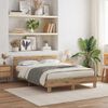 vidaXL Bed Frame with LED Artisan Oak 140 x 190 cm Engineered Wood