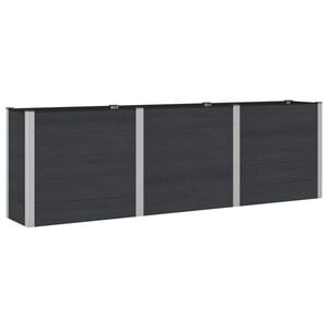 vidaXL Garden Raised Bed Black 300 x 50 x 91 cm WPC and Aluminium