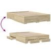 vidaXL Bed Frame with Drawers without Mattress Sonoma Oak 120x200 cm
