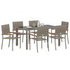 vidaXL Garden Dining Set 7 pcs Grey Poly Rattan