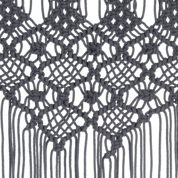 vidaXL Macrame Curtain Anthracite 140x240 cm Cotton