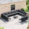 vidaXL Garden Sofa Set with Cushion 13 pcs Black Steel