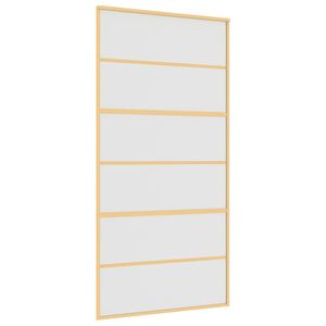 vidaXL Sliding Door Gold 102.5x205 cm Frosted ESG Glass and Aluminium