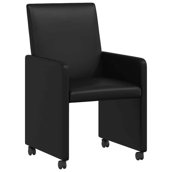 vidaXL Dining Chairs with Wheels 2 pcs Black 57 x 66 x 94 cm