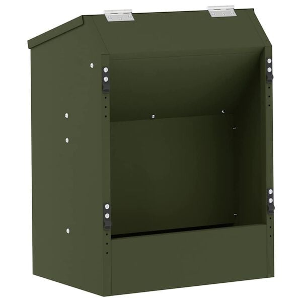vidaXL Rabbit Feeder Olive Green 33.5 x 25.5 x 45.5 cm