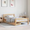 vidaXL Bed Frame without Mattress with 2 Drawers Solid Wood 90x200 cm