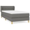 vidaXL Box Spring Bed with Mattress Dark Grey 100x200 cm Fabric