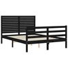 vidaXL Bed Frame without Mattress Black Double Solid Wood