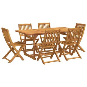 vidaXL 7 Piece Garden Dining Set 180x90x75 cm Solid Wood Acacia