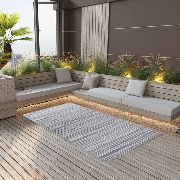 vidaXL Outdoor Carpet ARAKIL Grey 190x290 cm PP