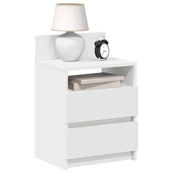 vidaXL Bedside Cabinets 2 pcs with 2 Drawers White 40x33x60 cm