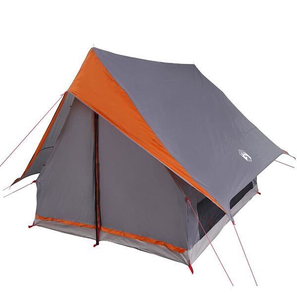 vidaXL Tents with Roof Grey and orange 220 x 233 x 184 cm Polyester