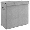 vidaXL Foldable Laundry Hamper Grey 64,5x34,5x59 cm Faux Linen Fabric