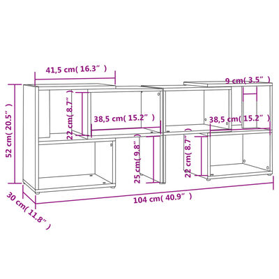 vidaXL TV Cabinet White 104x30x52 cm Engineered Wood