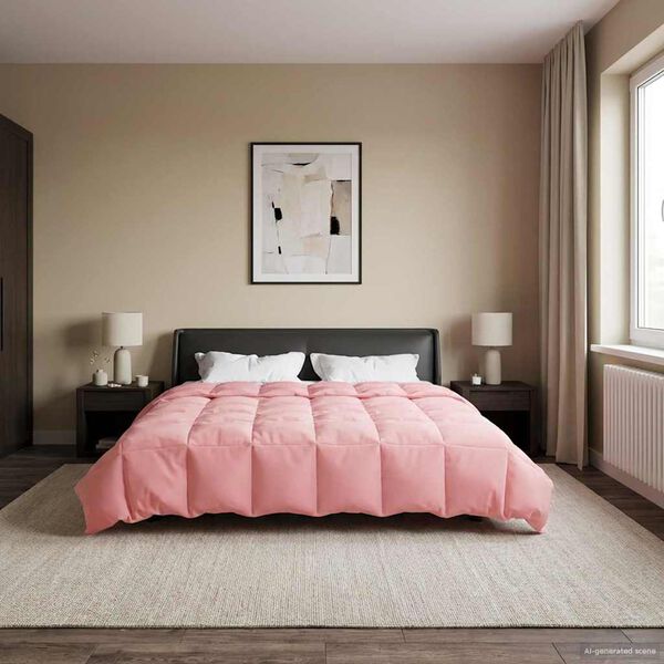 vidaXL Full Year Duvet Quilted Pink 240 x 260 cm Microfiber