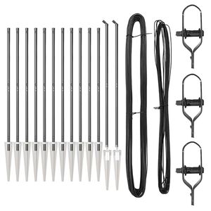 vidaXL Ground Spike Fence Post 13 pcs Grey Powder-Coated Steel