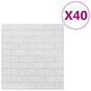 vidaXL 3D Wallpaper Bricks Self-adhesive 40 pcs White