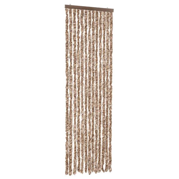 vidaXL Fly Curtain Beige and Dark Brown 56x200 cm Chenille