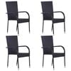 vidaXL 5 Piece Garden Dining Set Black