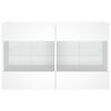 vidaXL TV Wall Cabinet with LED Lights White 98.5x30x60.5 cm