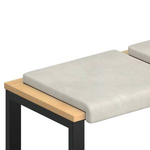 vidaXL Bench Cushion 2 pcs Velvet Cream Depth 35 cm