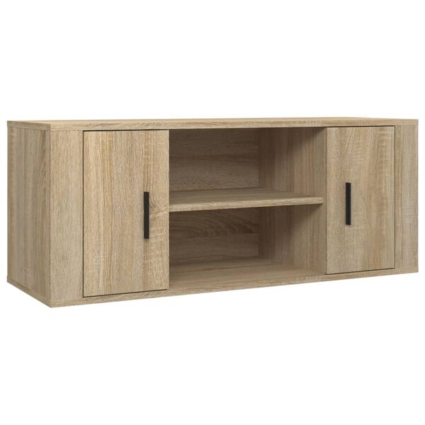 vidaXL TV Cabinet Sonoma Oak 100x35x40 cm Engineered Wood