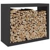 vidaXL Firewood Rack Black 100x40x80 cm Steel