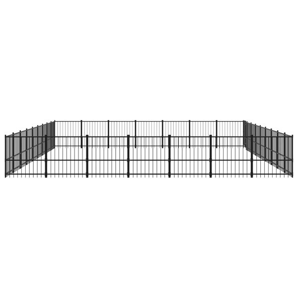 vidaXL Outdoor Dog Kennel Steel 59.28 m²