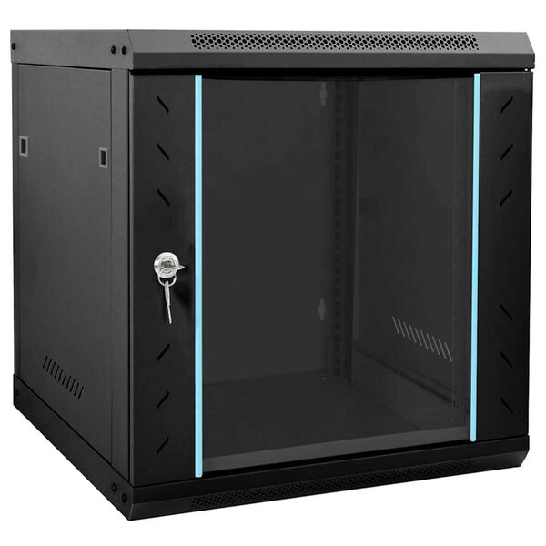 vidaXL Network Cabinet with Storage Black 53 x 60 x 60 cm Steel