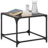 vidaXL Coffee Tables with Black Glass Top 2 pcs 50x50x40 cm Steel