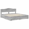 vidaXL Bed Frame with Drawer Grey Sonoma 200 x 200 cm Engineered Wood