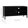 vidaXL TV Cabinet Black 90x30x44 cm Steel and Glass