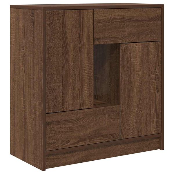 vidaXL Sideboard with Drawers and Doors Brown Oak 70.5x34x74.5 cm