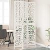 vidaXL Room Divider 3 Panels White Solid Wood Paulownia