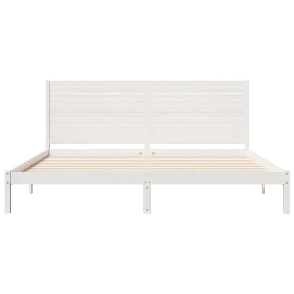 vidaXL Extra Long Bed Frame without Mattress White 180x220 cm Solid Wood