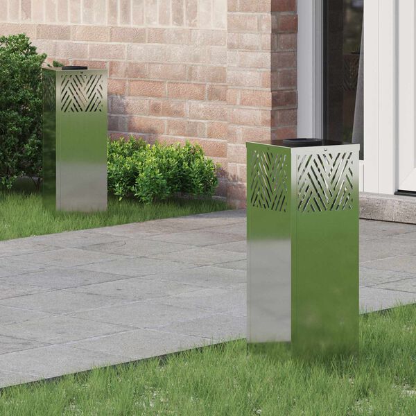 vidaXL Solar LED Pathway Light Herringbone 2 pcs Galvanized Galvanized