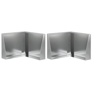 vidaXL Retaining Wall 2 pcs 50 x 50 x 40 cm Galvanised Steel Silver