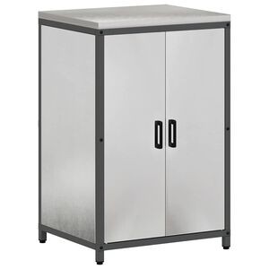 vidaXL Kitchen Storage with Shelf Silver 60 x 50 x 92 cm Steel