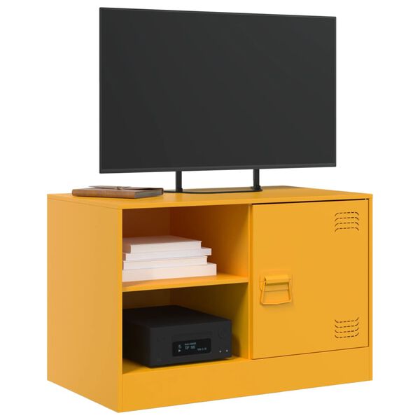vidaXL TV Cabinets 2 pcs Mustard Yellow 67x39x44 cm Steel