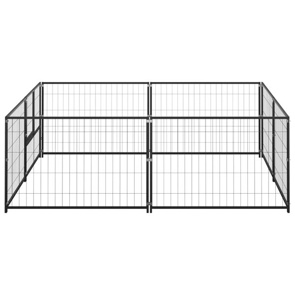 vidaXL Dog Kennel Black 4 m&sup2; Steel