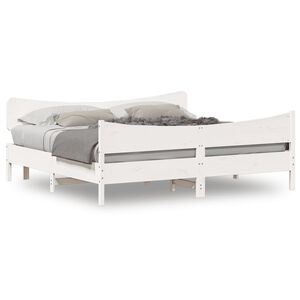vidaXL Bed Frame without Mattress White 200x200 cm Solid Wood Pine
