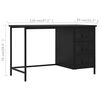 vidaXL Desk with Drawers Industrial Black 120x55x75 cm Steel