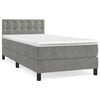 vidaXL Box Spring Bed with Mattress Light Grey 100x200 cm Velvet