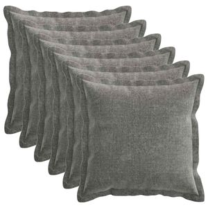 vidaXL Cushion Cover 6 pcs HOUTEN Dark Grey 30 x 30 cm Chenille Fabric