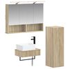 vidaXL Bathroom Cabinet Set 3 pcs Sonoma Oak 100 x 14.5 x 70 cm